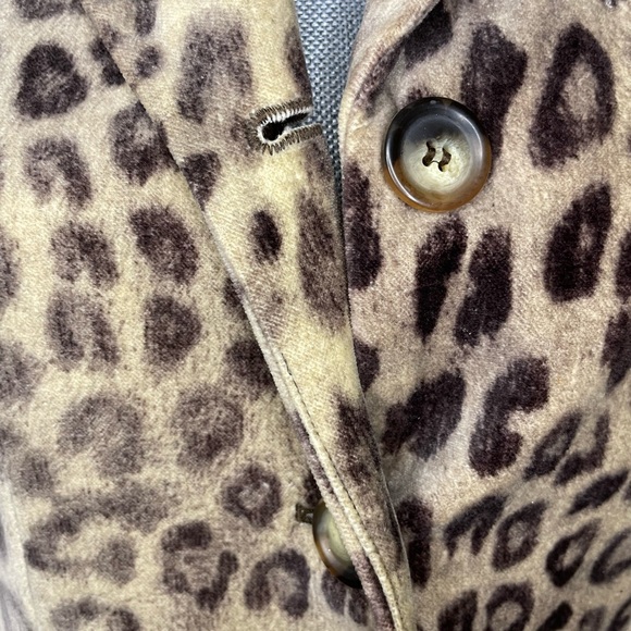 Talbots Cheetah Print Velvet Suit Jacket - Picture 2 of 5